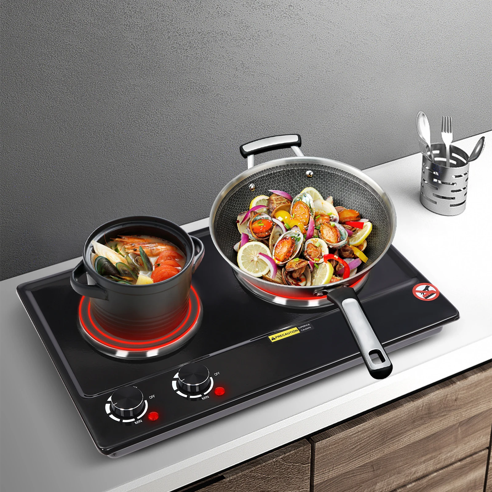 Cuisinière Électrique 2500W — Double Feu Infrarouge S95d2376925af4445ad0e963507f199862
