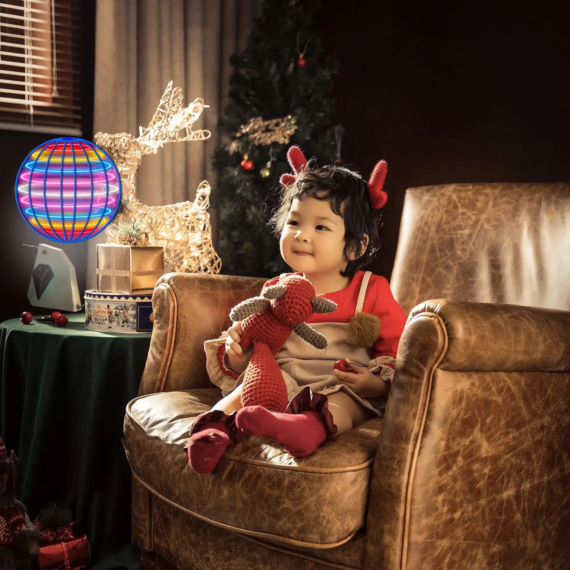 Flying Ball Toy With LED Lights Boomerang Drone Hover Ball Flyer for Children Family