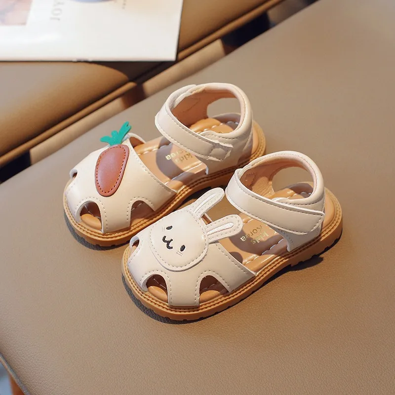 

Size 21-30 Toddler Girls Sandals 2024 Summer Baby Girl Shoes 2 To 3 Years Cute Rabbit Hollow PU Leather Childrens Princess Shoes