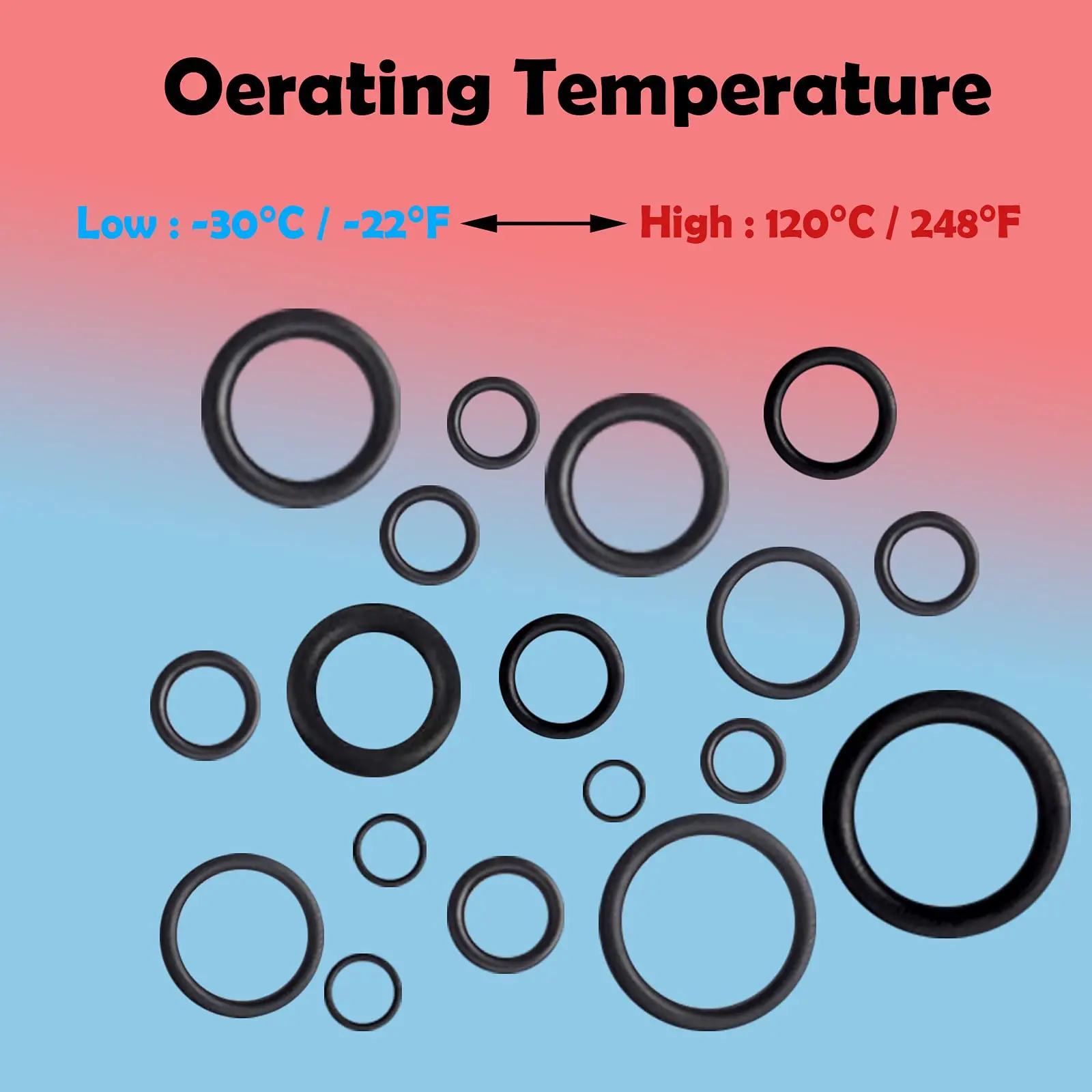 Rubber O Rings 200Pcs Rubber O-ring Gaskets Seal Ring Set Nitrile Rubber High Pressure O-Rings NBR Faucet Sealing Valve O Rings Set