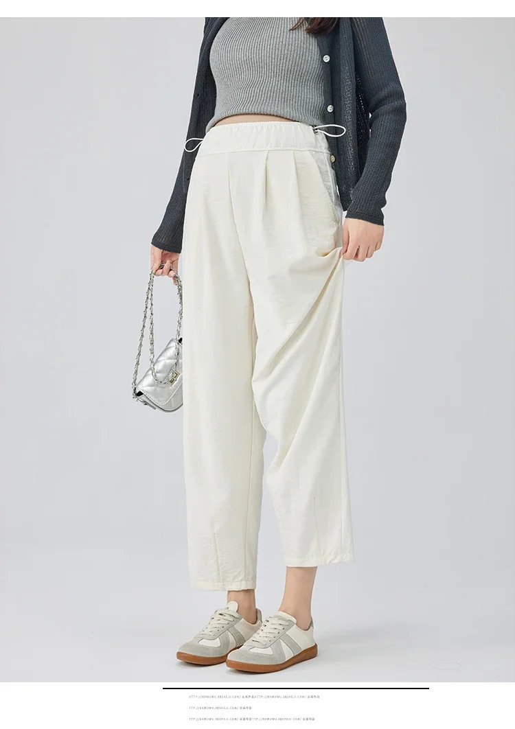 25SS Frühling Sommer Jugend Schwangerschaft Dünne Hosen Verstellbare Taille Lose Konische Gerade Hosen für Schwangere Frauen Mutterschaft Harem – Detail 18