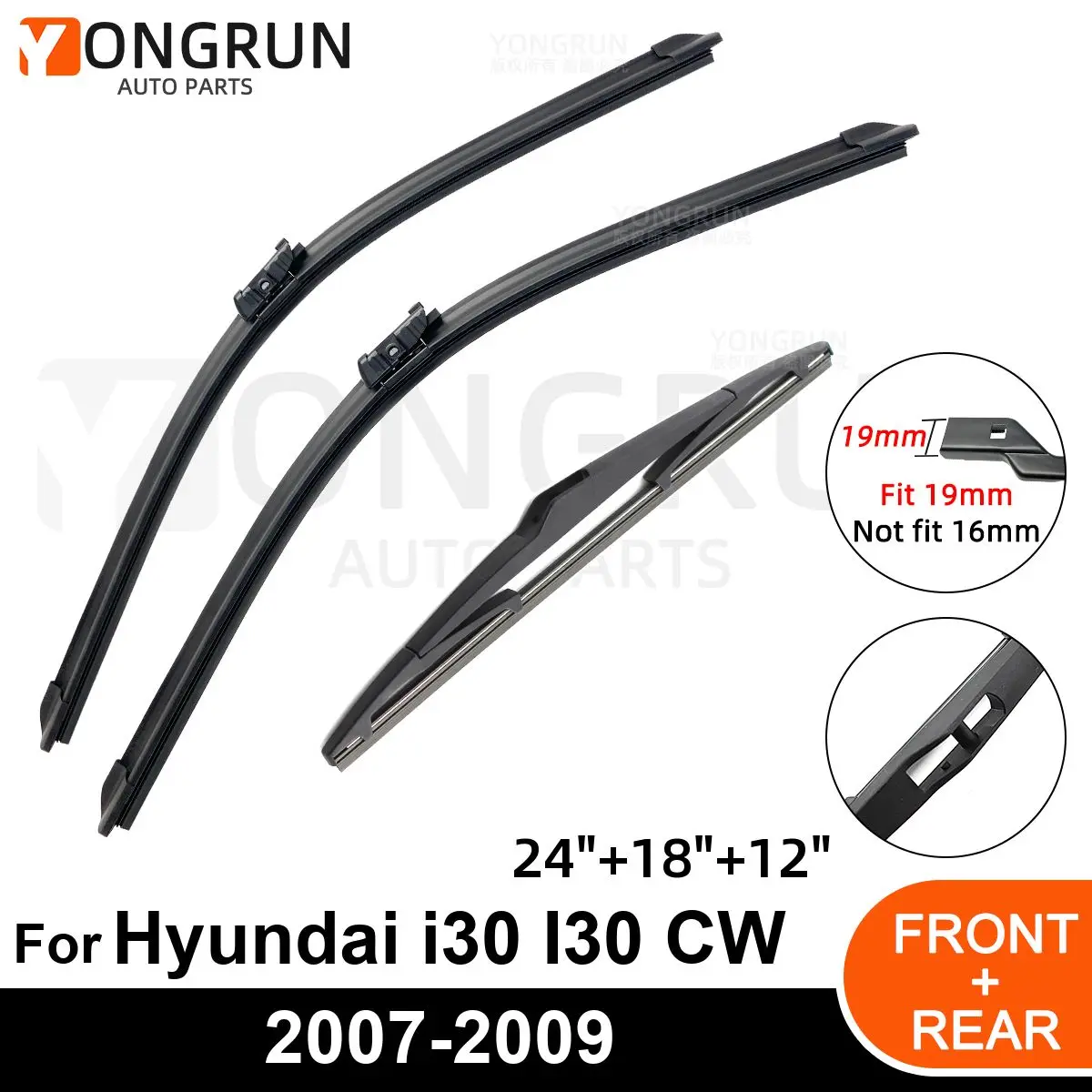

Щетка стеклоочистителя для Hyundai i30 I30 CW 24 "18" 12 "2007-2009 2007 2008 2009