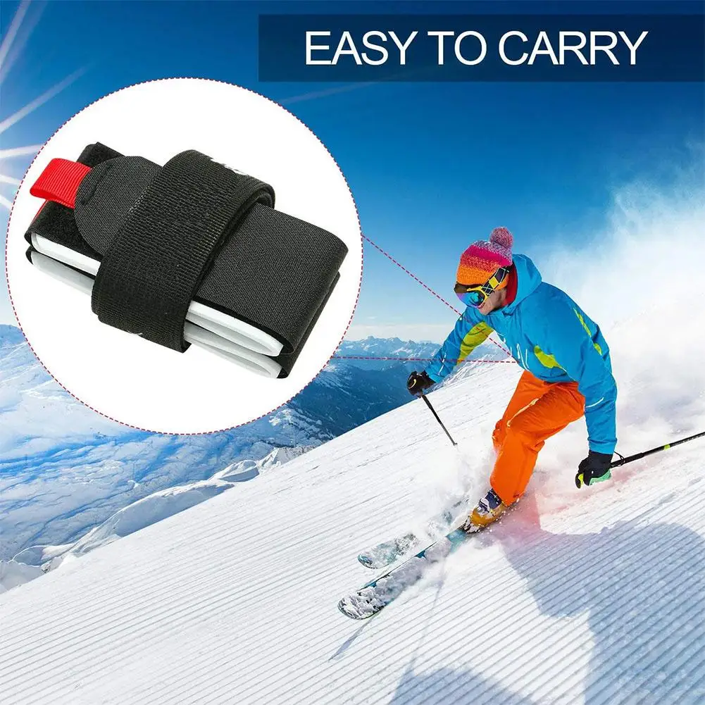 New Skiing Pole Shoulder Hand Carrier Lash Handle Straps Adjustable Buck Hook Loop Protecting Black Nylon Ski Handle Strap Bag 3