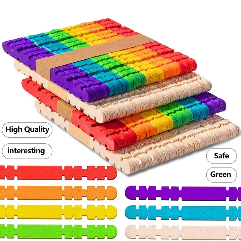 50Pcs Natural Wood Craft Sticks for Creative DIY Projects and Art Crafts