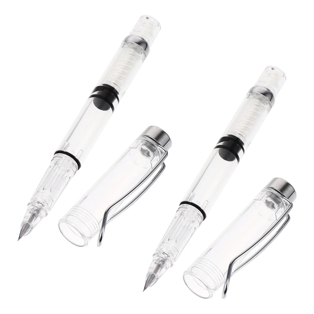 

Refillable Fountain Pen Piston Pen: Transparent Piston Filling Fountain Pen for Calligraphy Painting Drawing Pen 4Pcs