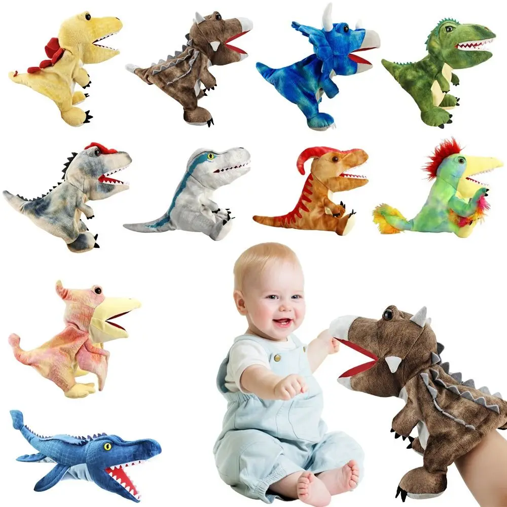 

PP Cotton Dinosaur Doll Soft Plush 25cm Hand Puppet Tyrannosaurus Triceratops Stuffed Doll Gift