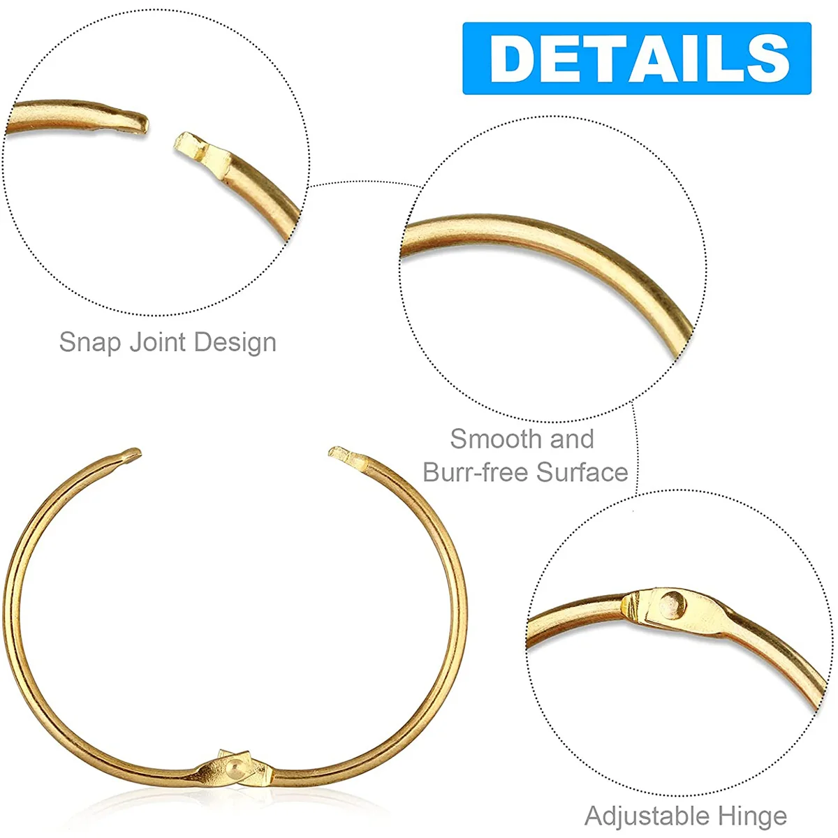 24 Pack Curtain O-Rings Multifunctional Purpose Decorative Metal Shower Curtain Rings Rustproof Iron Bath Drape Loop Smooth shower curtain clips