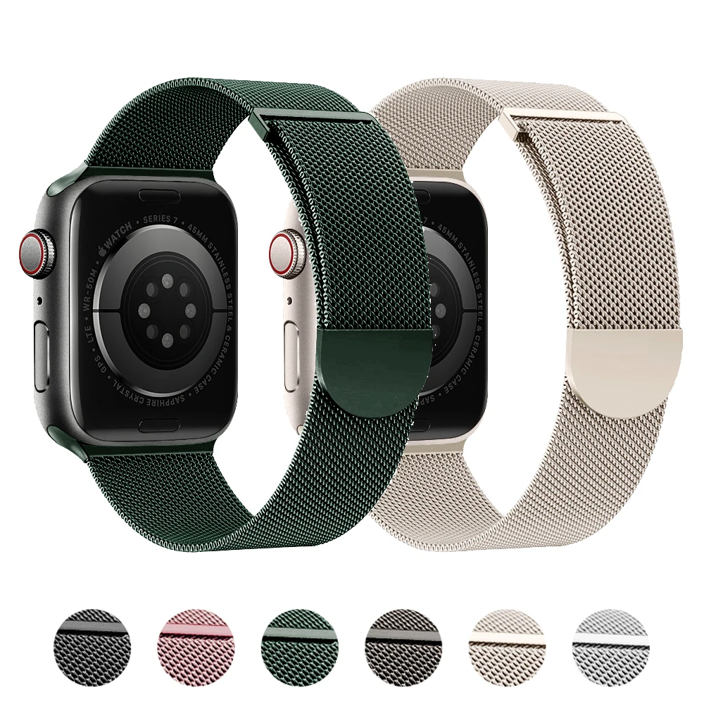 Anello Milanese Per Cinturino Apple Watch 44Mm 45Mm Ultra 49Mm 40Mm 41Mm 42Mm Bracciale Correa Apple Watch Series 8 7 Se 3 4 5 6 Cinturino