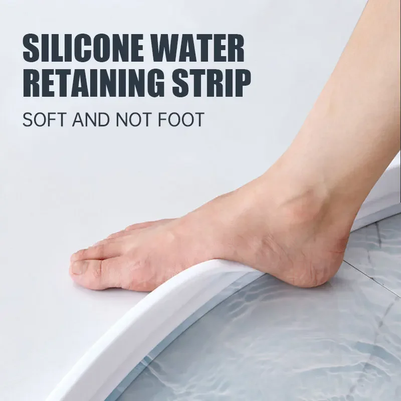 Toilet Bathroom Shower Room Water Retaining Strip Wet Dry Separation Self-adhesive Water Barriers Washing Machine Stopper