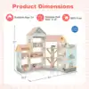 Wooden Corner Dollhouse Playset with 41 Pieces of Furniture and Accessories 2
