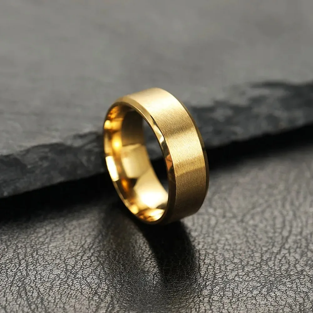 Black Stainless Steel Men's Band - 8mm Width, Multiple Sizes Available
