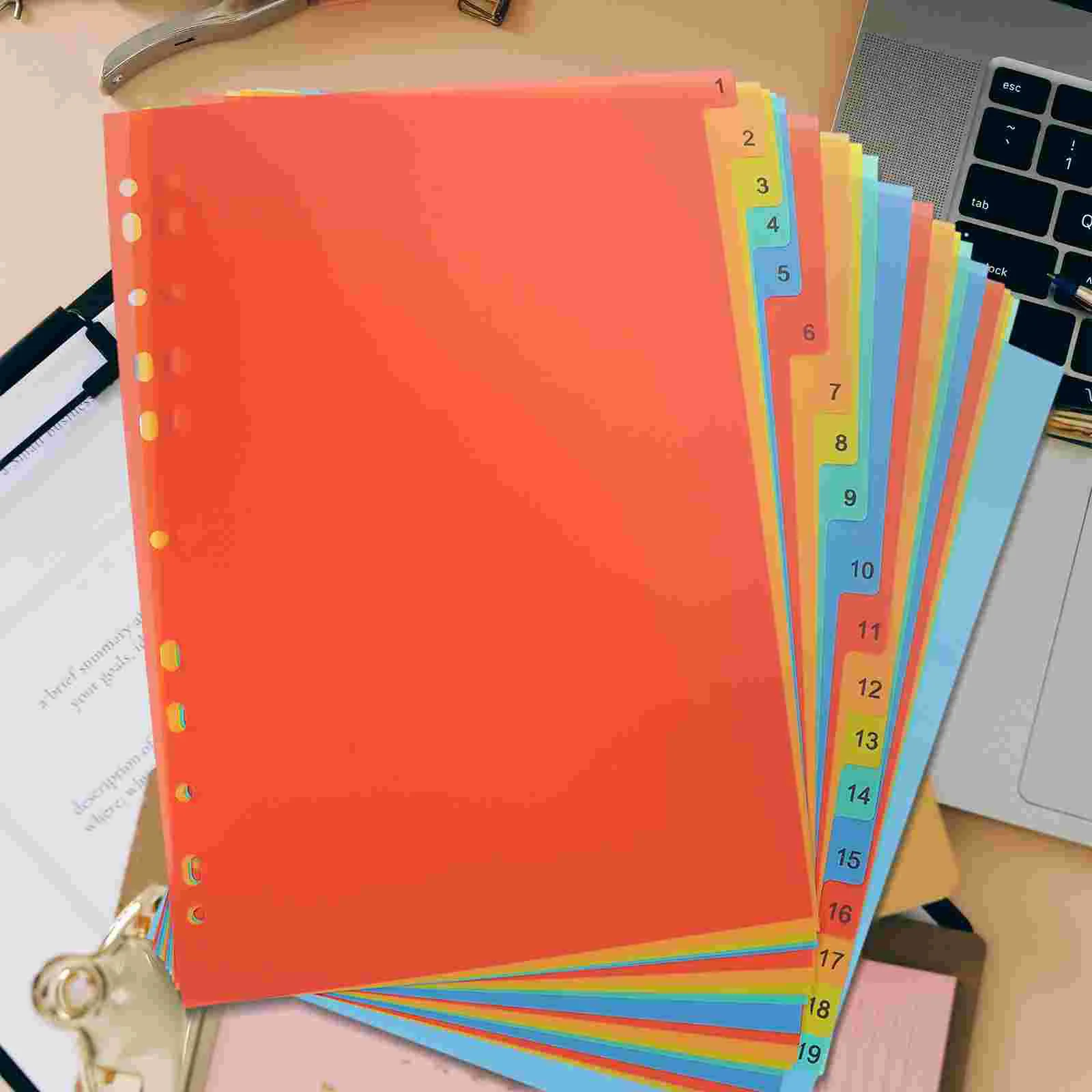 

/ Tab Dividers Binder Plastic Labels Loose Leaf Parts Paper Page Notebook Supplies A4 File Divider For School Office