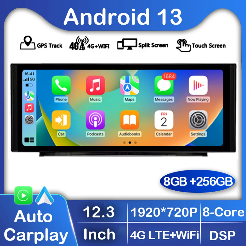 

12.3" Android 13 Car Radio For Audi Q5 Q5L 2017 2018 2019 2020 Multimedia Player Stereo WIFI+4G Autoradio Wireless Carplay Auto