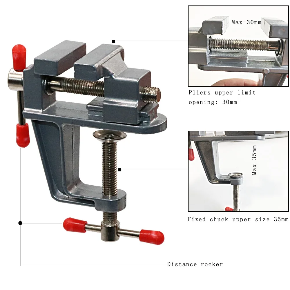 PHYHOO Small Bench Vice Aluminum Mini Table Clamp Jeweler Hobby Clamps DIY Mold Craft Repair Tool Portable Work Bench Screw Vise