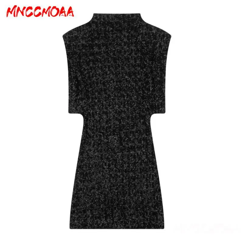 

MNCCMOAA-Women's Sleeveless Sequin Dress, Elegant Party Dresses, Female Casual Dresses, New Fashion, 2024