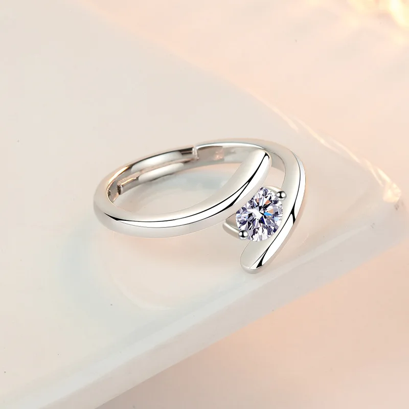 925 Sterling Silver Ring Simple Generous Zircon luxury