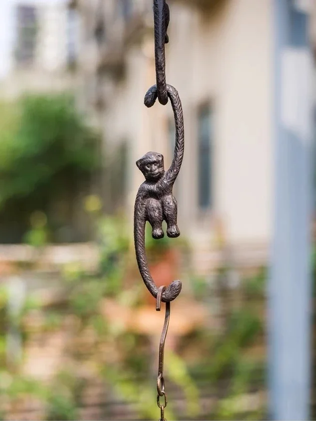 Cast Iron Hook Fold Multi-storey Multi Angle Wall Hook Decoration Courtyard Garden Wall Mounted Multi Functional Metal Hook 6
