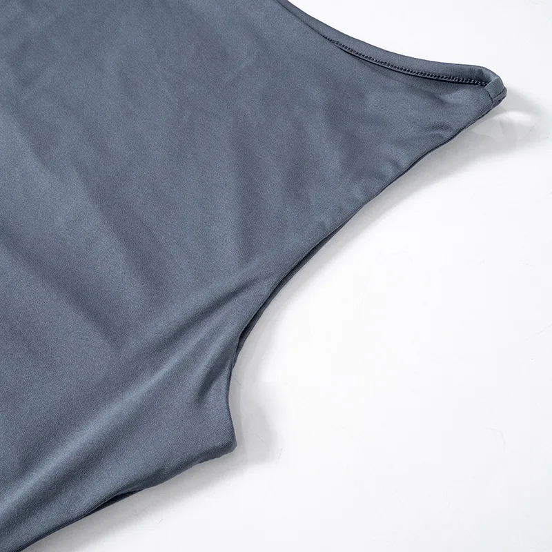 Vestido minimalista ajustado para mujer, trajes sin mangas, ropa de calle lisa, ropa de verano de una pieza, ropa de oficina para mujer