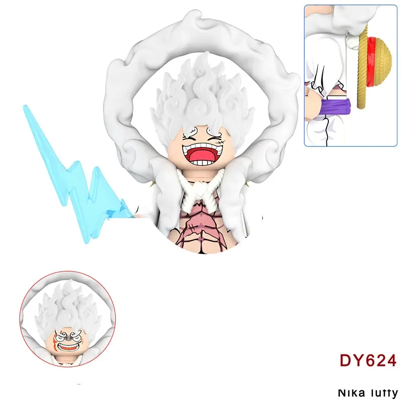 thumbnail image 1 of X0356 X0355Gol D Roger Serie de anime japonés Dibujos animados Bloques de construcción Mini figuras Cabezas Juguetes para niños One Piece Luffy Zoro, 1 of 5