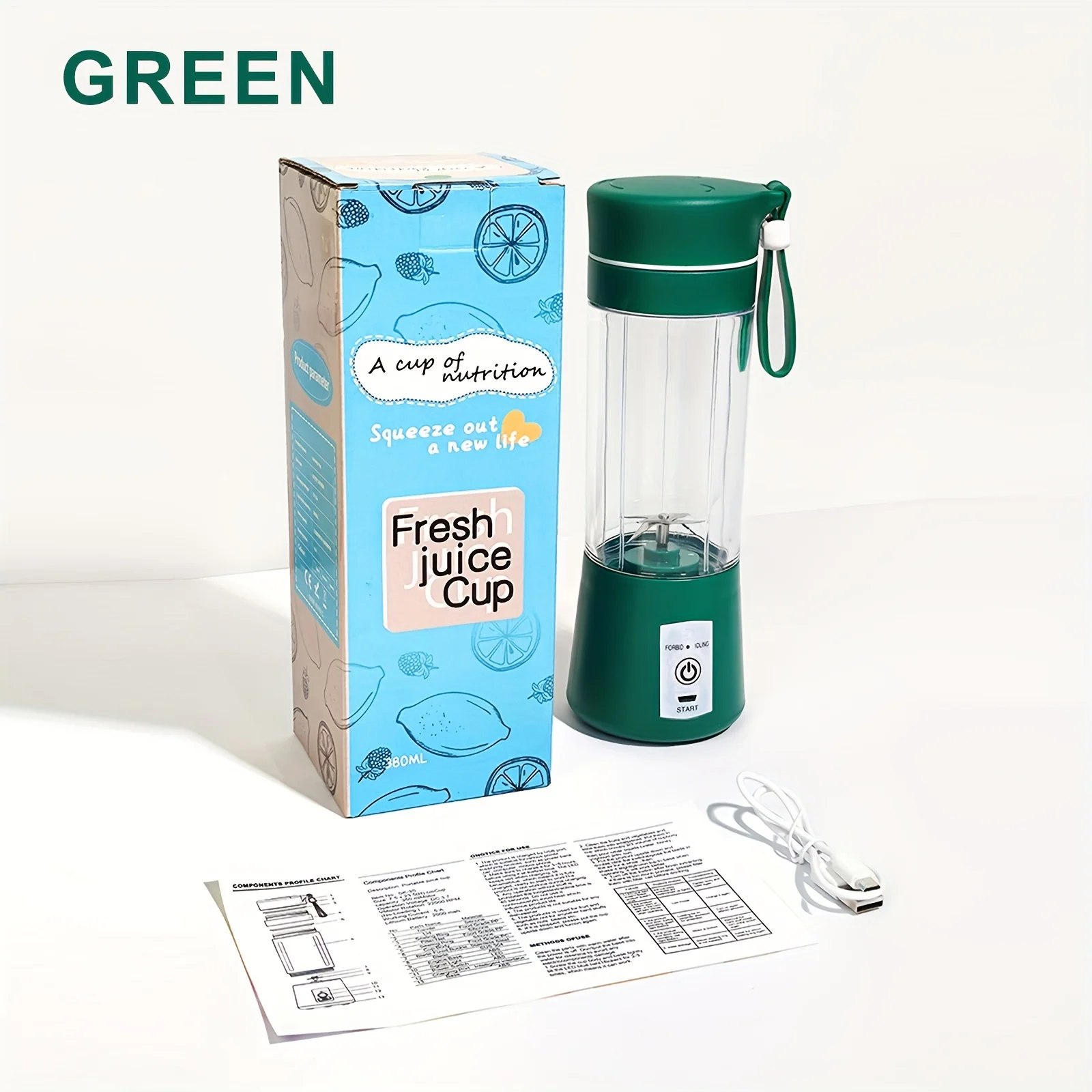bebidas, 6 lâminas, USB, portátil, espremedor, liquidificador