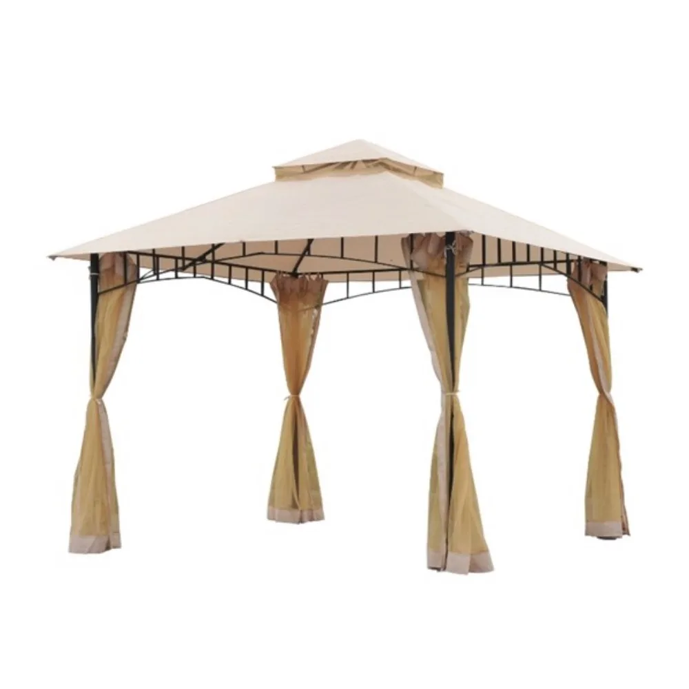 

10ft x 10ft Outdoor Patio Gazebo Canopy Tent Beige-AS