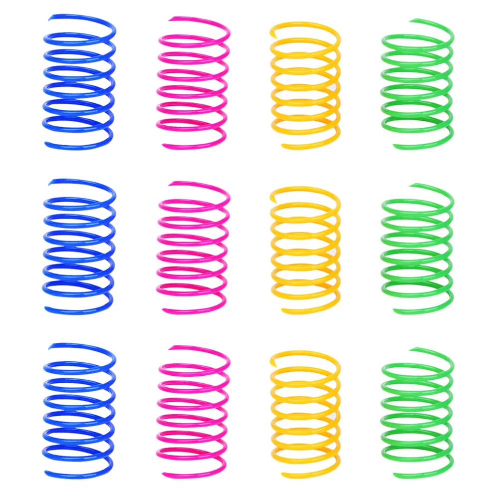 

40 Pcs Cat Spring Toy Pet Diversion Rubber Plaything Kitten Teaser Toys Springs for Playing Spiral Colorful
