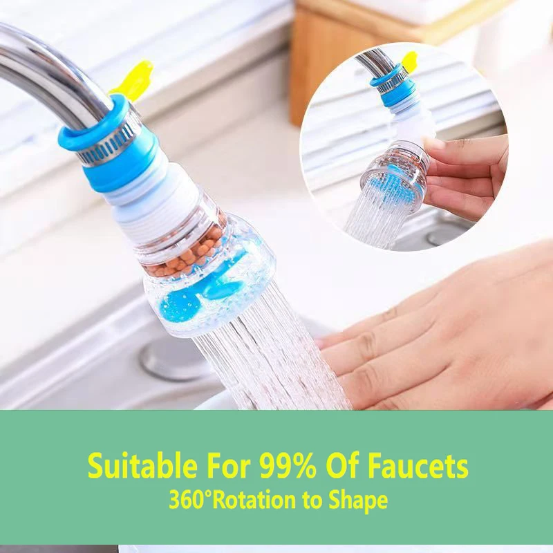 1 Pcs 360 Rotating Faucet Bubbler Kitchen Water Purification Filter Medical Stone Water Saving Shower Faucet Splash-proof Head