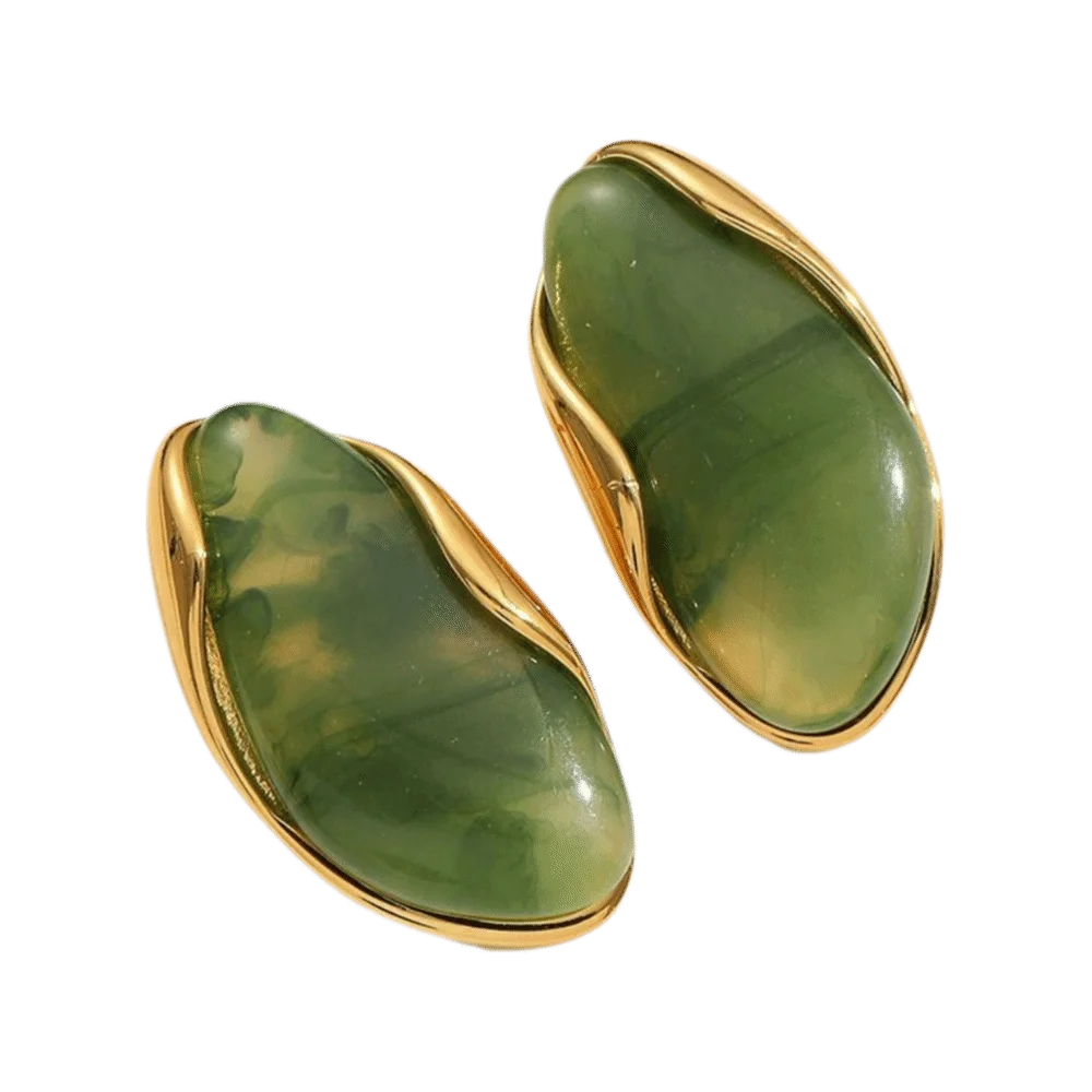 Stainless Steel Resin Amber Earrings Translucent Lightweight Chunky Hoop Earrings Hypoallergenic Drop Hoops Translucent