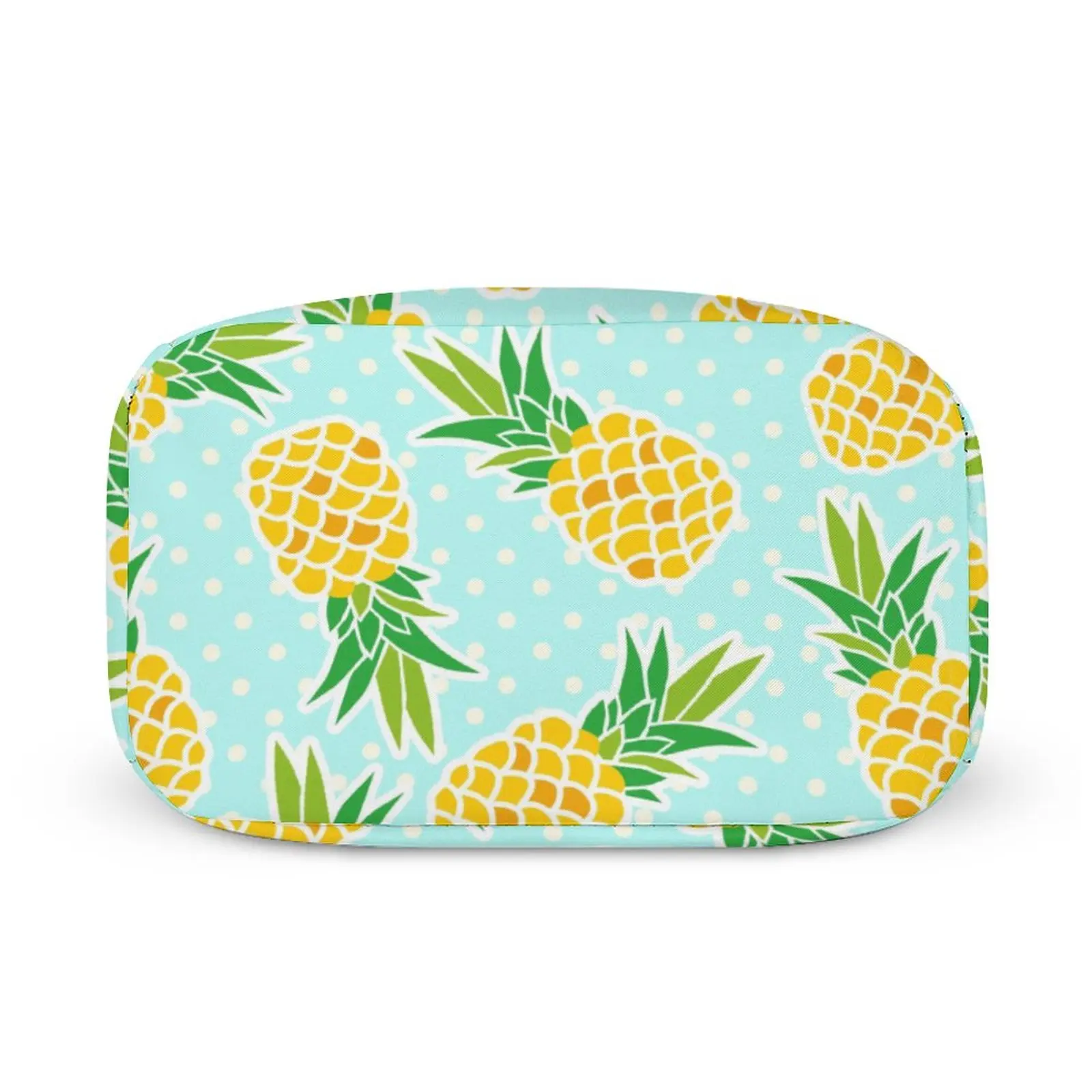 Custom Pattern Tote Lunch Bags for Women White Dot Blue Print Portable Meal Bag Picnic Travel Breakfast Box Office Work School