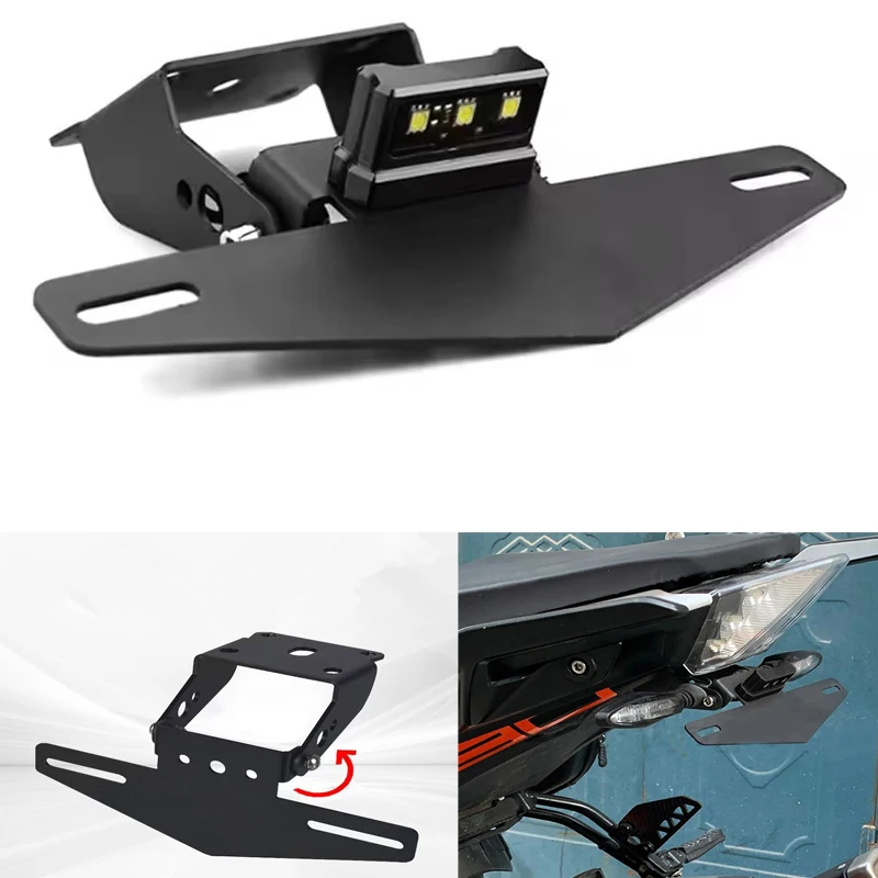 Motorcycle License Number Plate Frame Holder Bracket Adjustable For KTM Duke 250 390