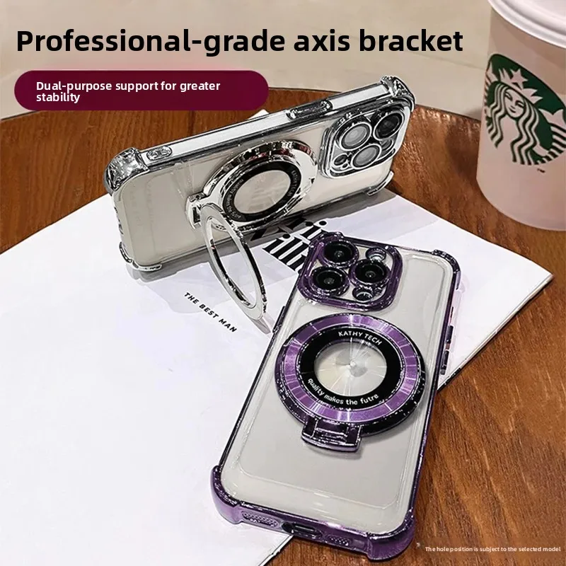 Transparent Glossy Plating Edge TPU Case with Four-Corner Anti-Drop Protection