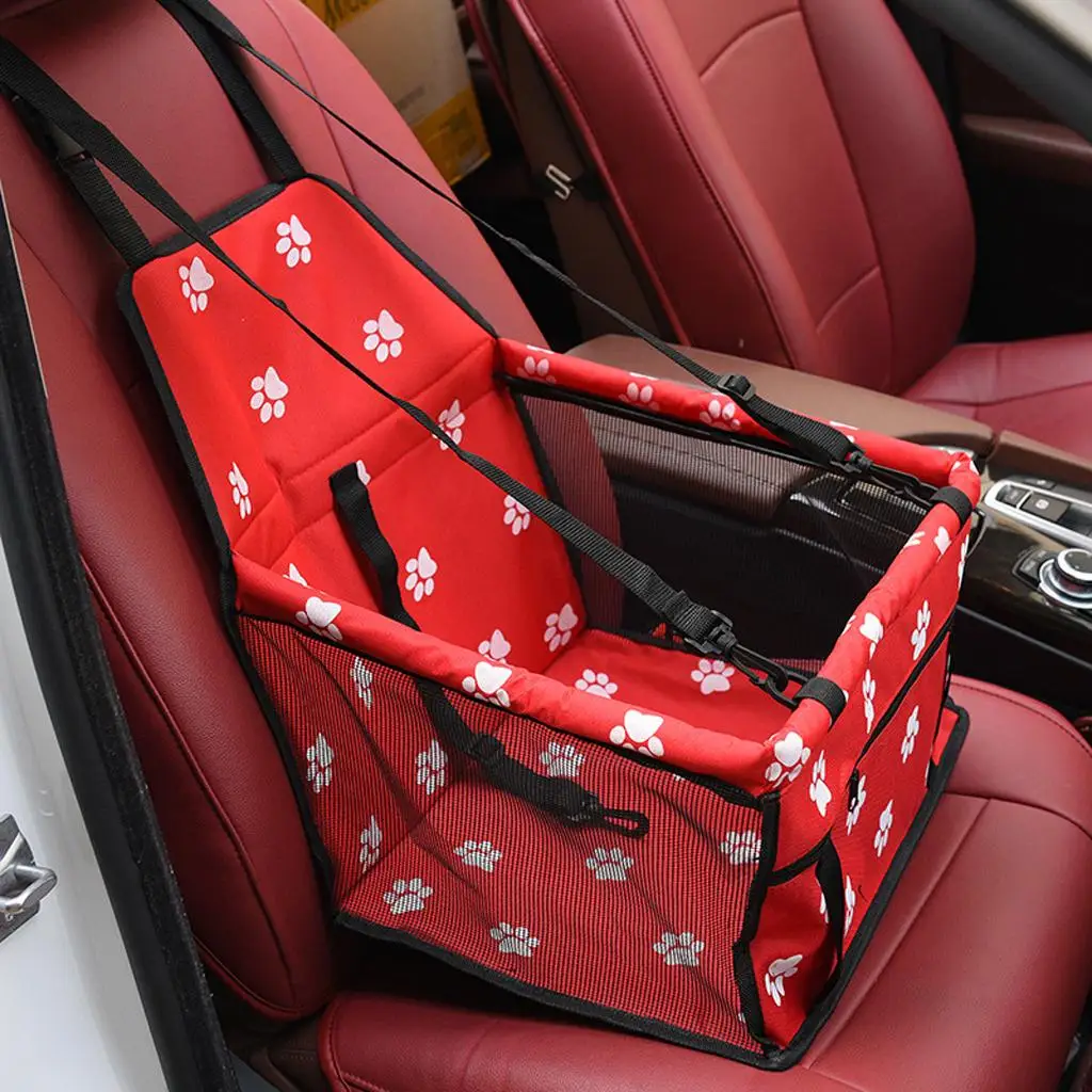 Dog Ventilated Seat Kennel Pet Car Booster Seat Travel Box with Leash