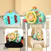 Cartoon Electric Simulate Driving Car Steering Wheel Baby Sounding Toys Kids Early Educational Stroller Driving Musical Toys 3