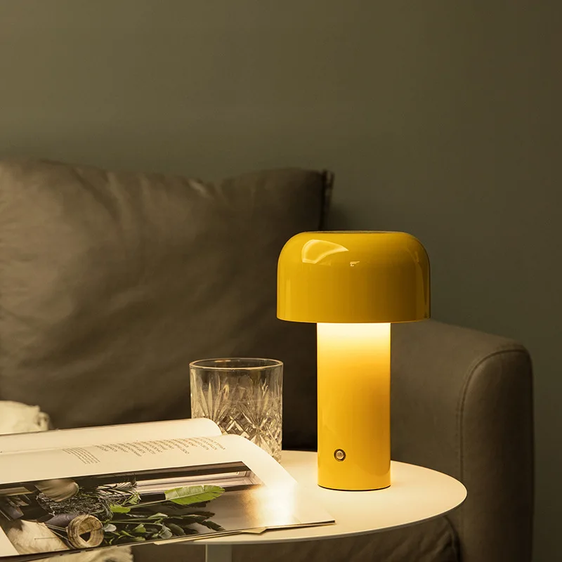 

Nordic creative mushroom table lamp charging touch atmosphere nightlight new metal desktop decorative bedroom table lamp