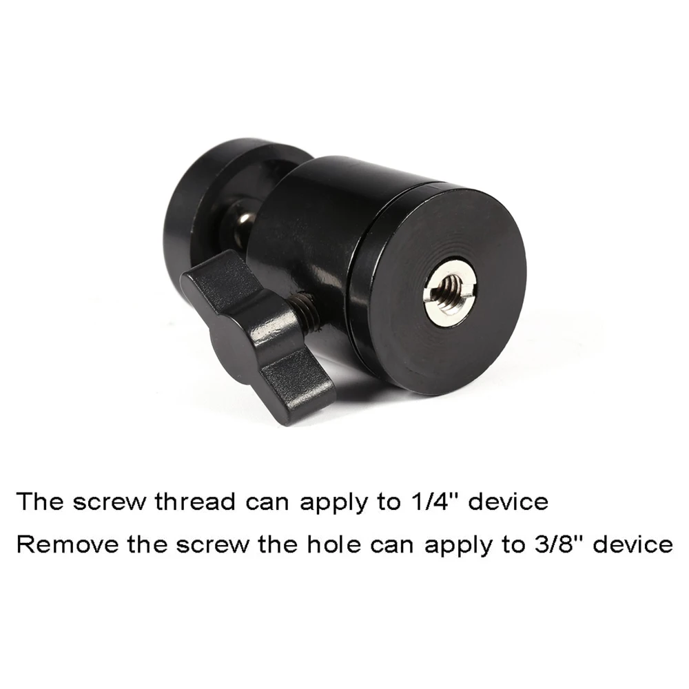 Mini Ball Head Tripod Head with Universal 1/4 & 3/8 Inch Screw Mounts for DSLR Cameras DV Flash Tripod Monopod Fill Light Sta