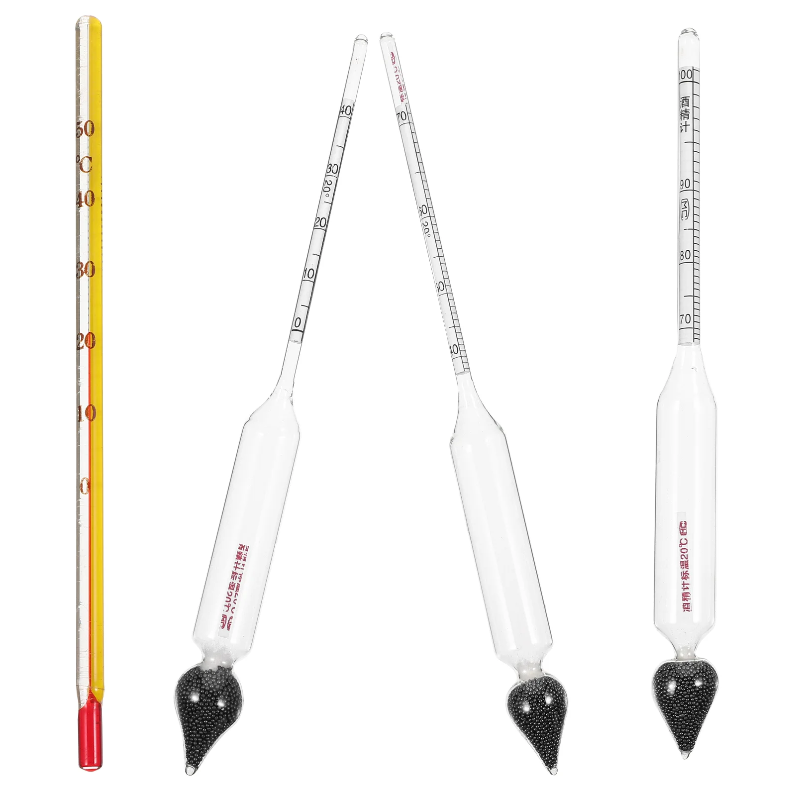 1 Set of Alcohol Hydrometer Glass Content Meter for Alcohol alcoholmeter alcohol measuring tools