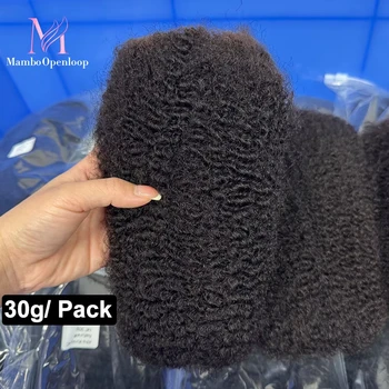 Natural Brazilian Afro Kinky Bulk Human Hair for Locs Braiding Remy Hair Bundle 30g/Pack No Weft QVR 4C Afro Kinky 10-18 Inch 1