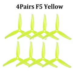 High-Performance 5-Inch Tri-Blade Propellers for FPV Racing and Freestyle Drones (4Pairs F5 Yellow)