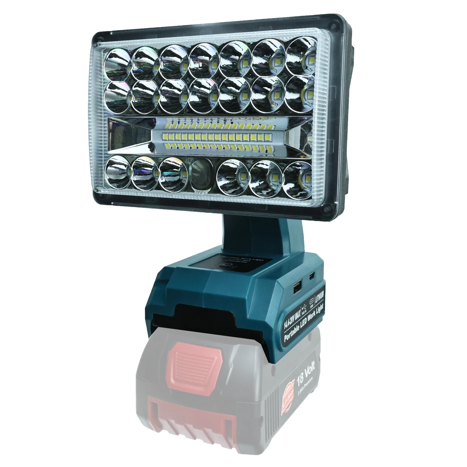 Led flashlight led work light work light 5Inch 2000LM 28W LED work light for Bosch 18V Li-ion battery with USB Type-C port flashlight spotlight (No Battery)