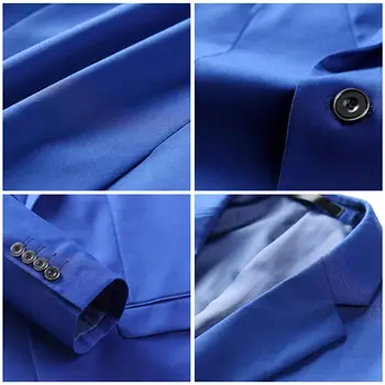 TweedLad Men's Business Suit Set Groomsmen Regular Fit-Tuxedo Jacket+Trousers Men Suit Set Lapel Formal Stylish Buttons Pockets 4