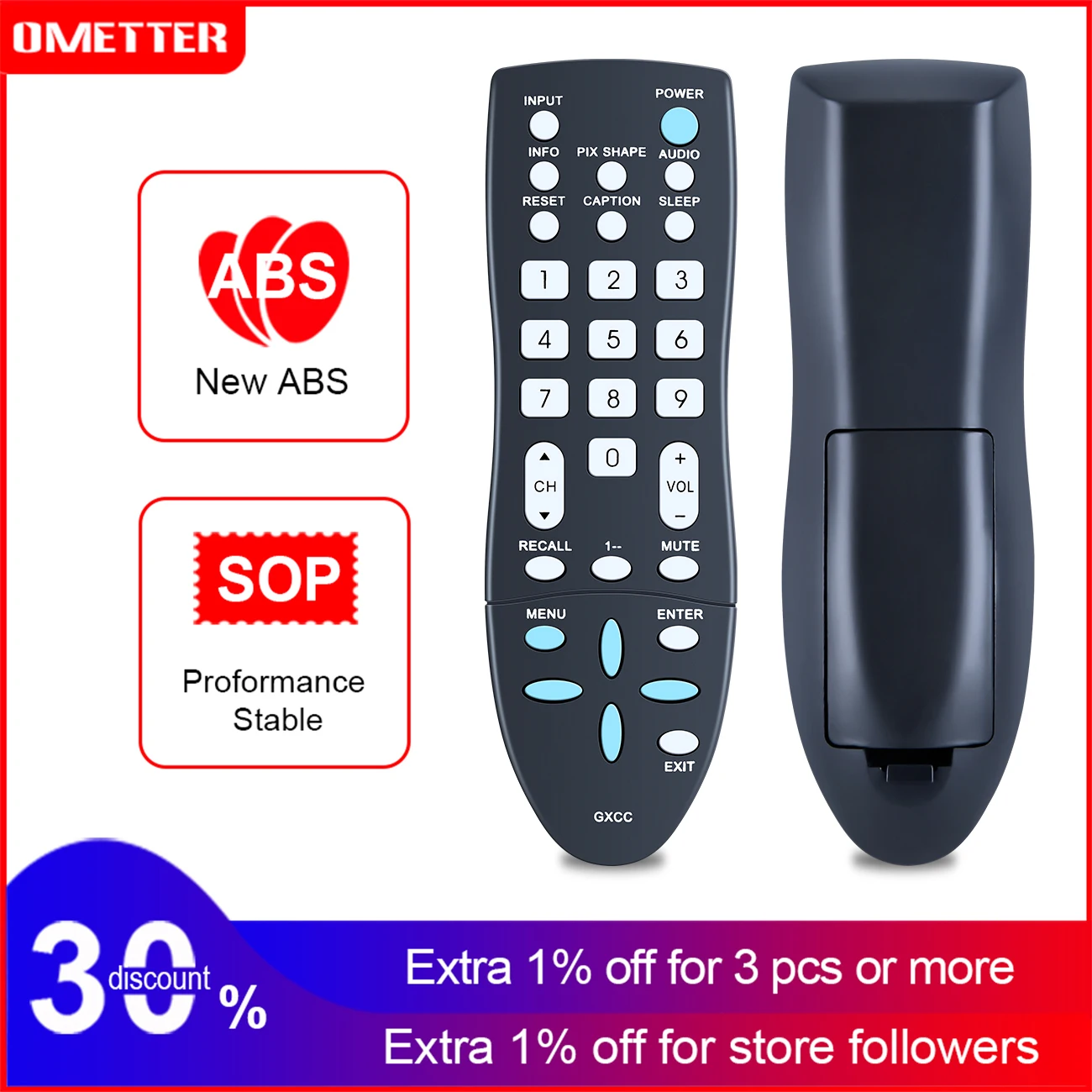 

NEW GXCC Replace Remote Control for Sanyo TV GXFA DP19649 DP19648 DP26649 DP26640