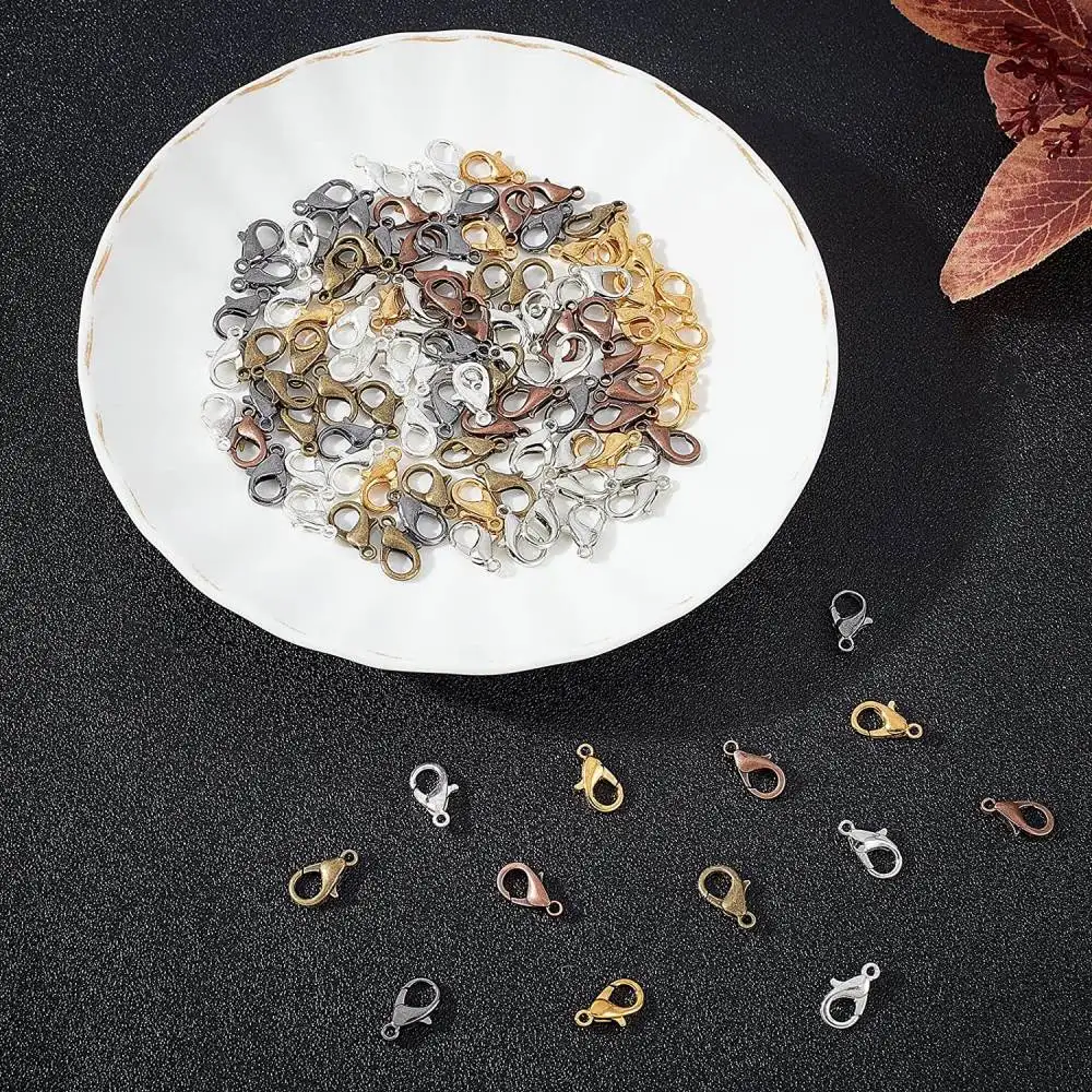100pcs DIY 팔찌 목걸이에 대 한 10/12/14/16/18mm 랍스터 걸쇠 패스너 후크 커넥터 보석 찾기 액세서리 공급 만들기