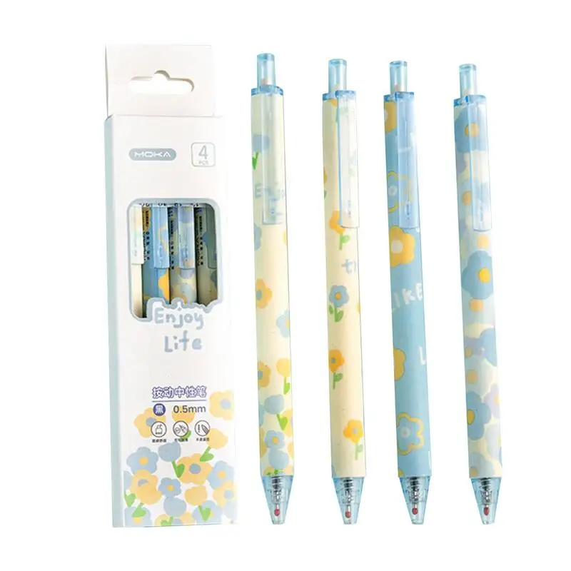 

Ballpoint Pens Fine Point Cute Retractable Gel Ink Pens 0.5mm Flower Pen Press Pens Ballpoint Pens With Soft Grip For Kids