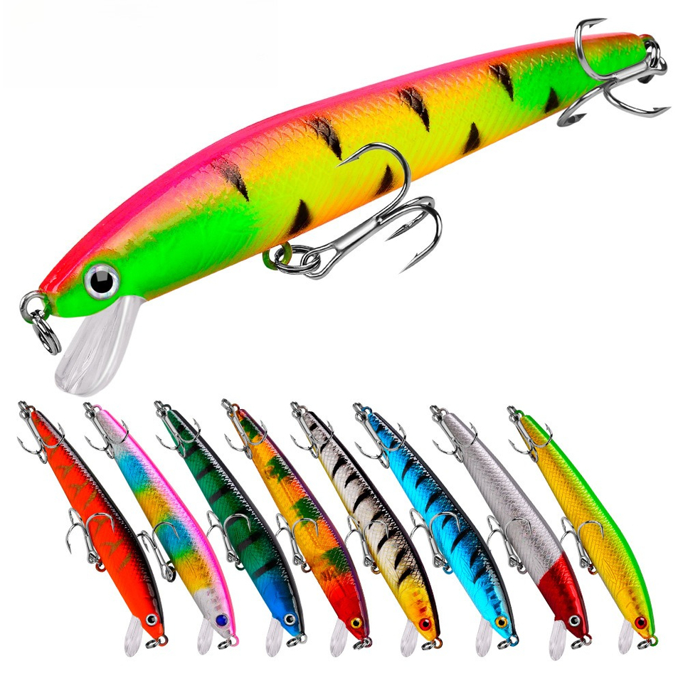 10Pcs Color Fishing Lures Hard Bait 8.5g Luya Baits 9.5cm Simulation Bait Fishing Gear Freshwater Saltwater Wholesale