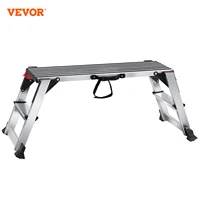 VEVOR Folding Work Platform Aluminum Drywall Stool Ladder Heavy Duty Work Bench w/ Non-Slip Feet for Washing Vehicles Painting 1
