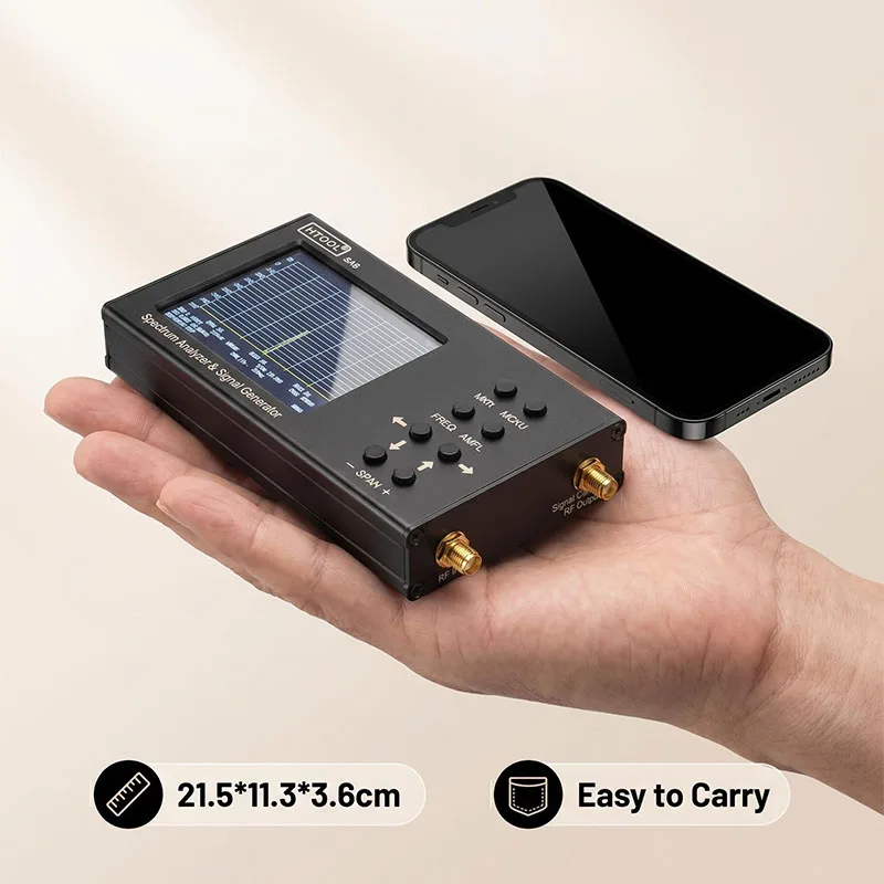 HTOOL SA6 휴대용 스펙트럼 분석기 35MHz-6200MHz 2-in-1 신호 발생기 WiFi 2G 4G LTE CDMA 분석기용 휴대용 RF 테스터