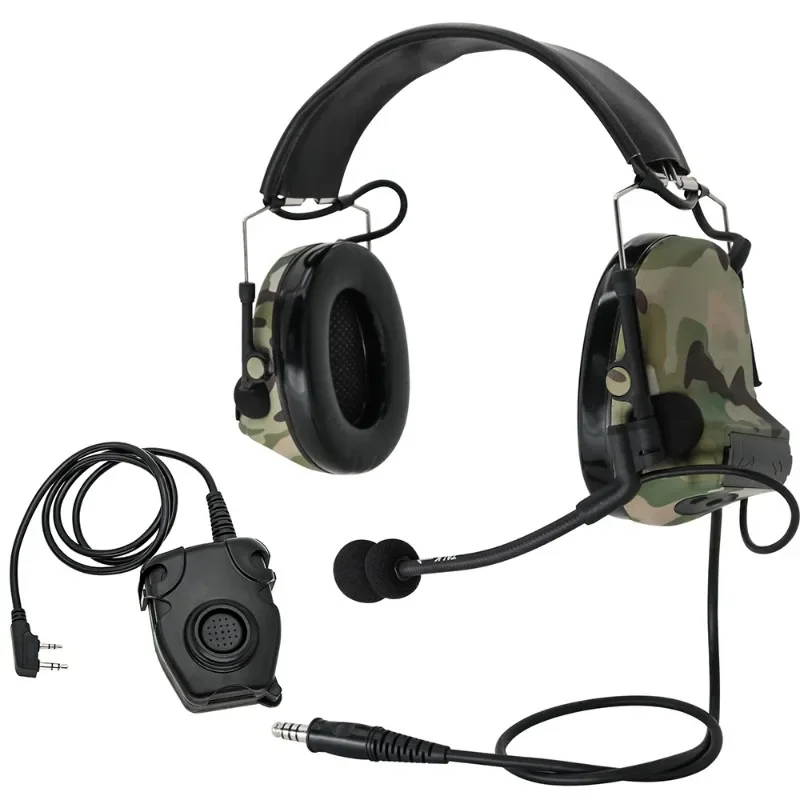 

Tactical Headset Electronic Airsoft Noise Cancelling Pickups Hearing Protection COMTACII Shooting Headset and U94 PTT