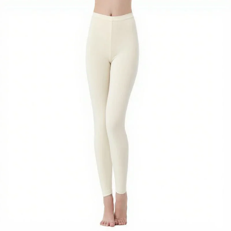 Women Solid Underwear Thermal Leggings Female Comfortable High Waist Home Trousers Lady Classic Daily Slim Fit Pants
