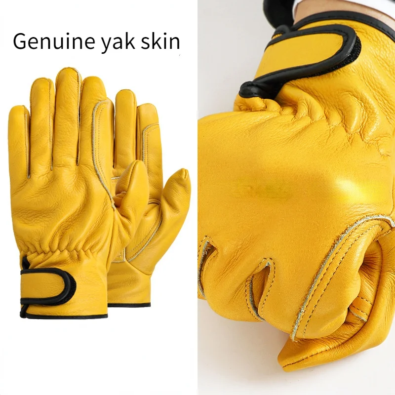 Work gloves cowhide leather workers work welding safety protection garden sports motorcycle driver wear-resistant gloves