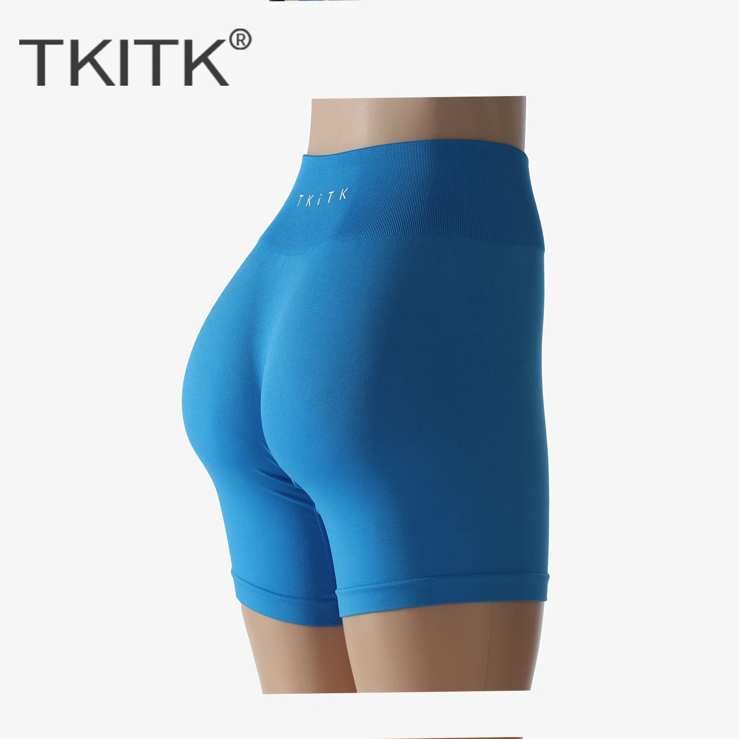 TKITK Spandex Solid Seamless Shorts Women Soft Workout Tights Fitness Outfits Yoga Pants Gym Wear 3